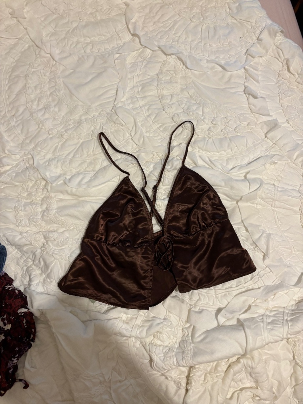 Tie-Front Satin Top